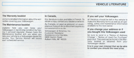 Volkswagen Golf Owners Manual: 1996